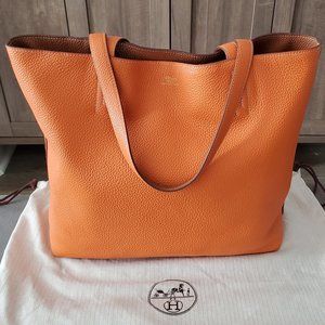 Hermès White And Gold Clemence Double Sens Tote 36, 2018 Available